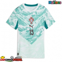 Camisa de Futebol Portugal Joao Neves #15 Equipamento Secundário Mulheres Mundo 2026 Manga Curta